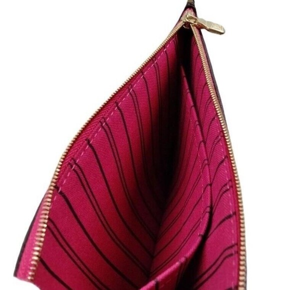 Louis Vuitton Monogram Neverfull MM GM Pochette Pivoine Wristlet Gold Chain MINT - Picture 5 of 10